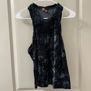 Anthropologie Pilcro Black Crushed Velvet Tank Small Sleeveless Whimsigoth Boho